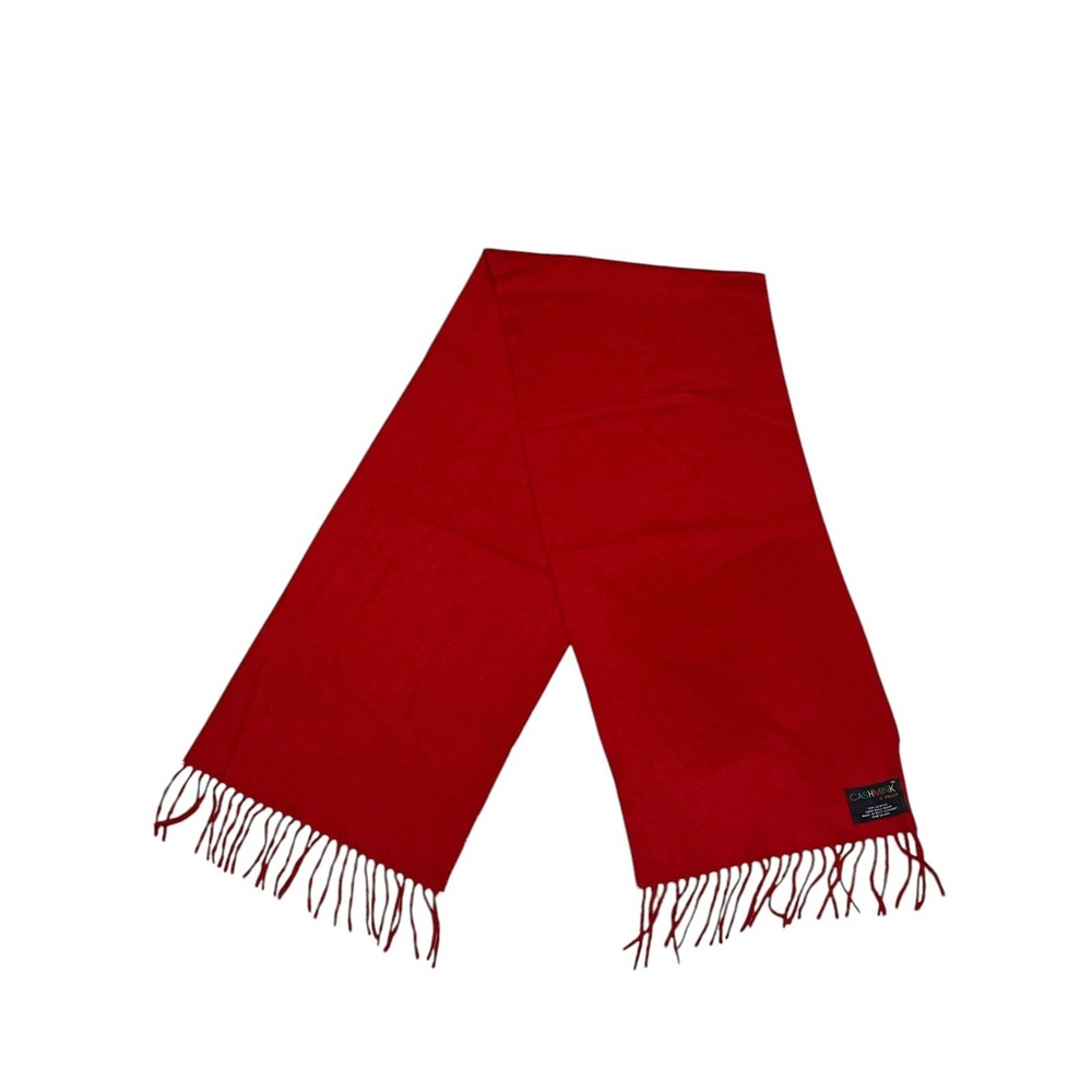 Cashmink V. Fraas Fringe Red Scarf 100% Acrylic Made In West Germany RN 66349